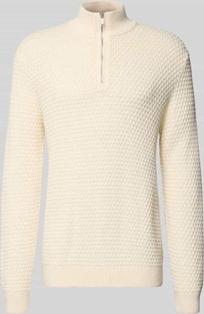 Mc Neal Strickpullover mit gerippten Abschlüssen in Ecru, Größe XXXL