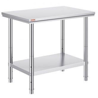 OEM Edelstahl Arbeitstisch 60x90x80 Cm Essenszubereitung F&uuml;r Die Zubereitung Von Mahlzeiten, N&auml;hen, Waschen, Basteln, Garagennutzung Usw