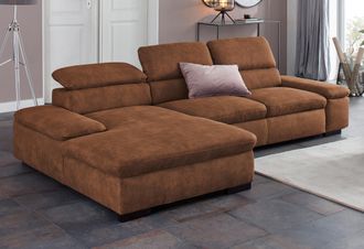 HOME AFFAIRE Ecksofa »Alberto L-Form« mit Kopfteilverstellung, wahlweise mit Bettfunktion