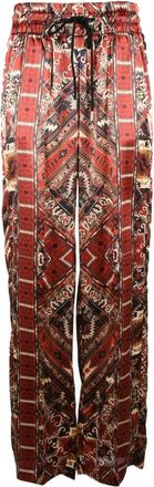Seafarer Wide-Leg Silk Trousers with Geometric Pattern