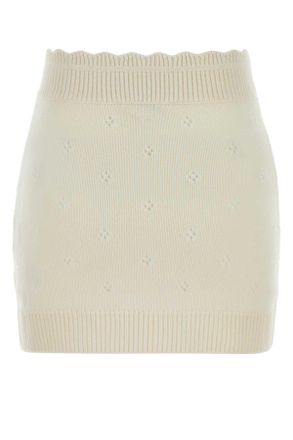 Chlo&eacute; Wool Cashmere Blend Mini Skirt - White