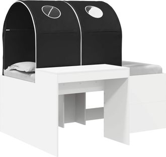 vidaXL Cama Con T&uacute;nel 3 Uds. Blanco Y Negro Madera De Ingenier&iacute;a Vidaxl