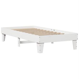 vidaXL Vidaxl - Bed Frame without Mattress White 75x190 cm Small Single Solid Wood Pine