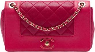 Chanel Pre-owned Quilted Sheepskin Crossbody Bag - Dames - Pre-owned - Roze - Maat: ONE Size Leer