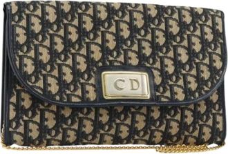 Dior Pre-owned Shoulder Bags, female, Multicolor, Size: ONE SIZE Pre-owned Trotter Canvas Shoulder Bag