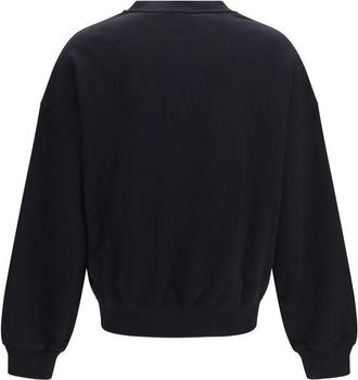 Palm Angels Logo-Printed Cotton Sweatshirt - Black