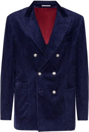 Brunello Cucinelli corduroy blazer - men - Cotton - 54 - Blue