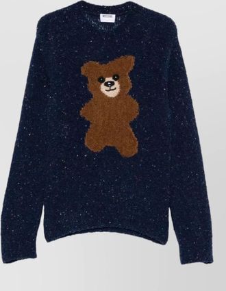 Moschino boucl&eacute; wool teddy bear crewneck jumper