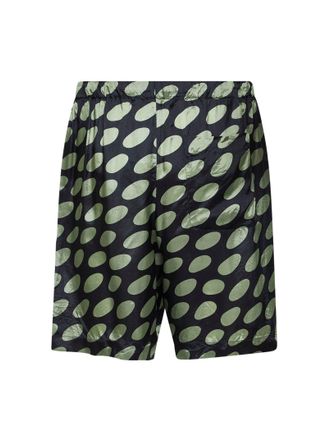 Dries Van Noten Soft Ellipses Print Cupro Bermuda Shorts - Black