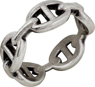 Herm&egrave;s Silver Silver 925 Band Ring (Pre-Owned)