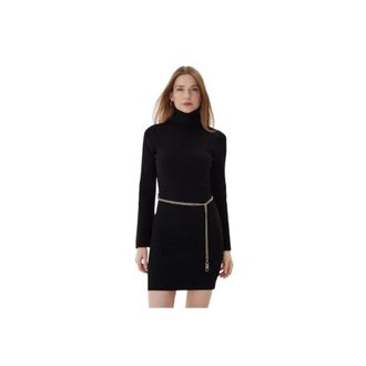 Michael Kors Dames, Jurken, Zwart, Maat: M Nylon