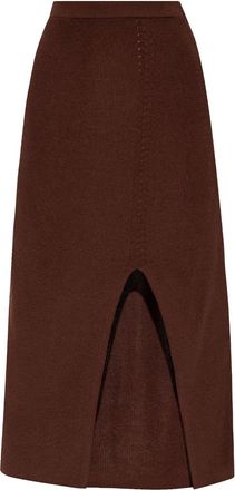 Áeron Delos knitted maxi skirt - women - Organic Cotton - S - Brown