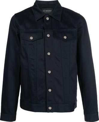 Viktor & Rolf flap-pockets shirt jacket - men - Cotton/TENCEL - L - Blue
