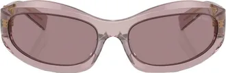 Miu Miu Light Purple Brown Cat Eye Ladies Sunglasses MU 14ZS 12W20I 59