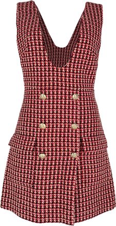 Maje Russi Trompe-Lail Woven Tweed Mini Dress in Multicolor Cotton