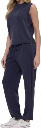 Ariella Straight Leg Scuba Pant In Navy