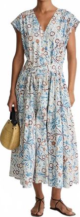 Apiece Apart Agathe Tier Midi Dress In Earthly Delights Batik