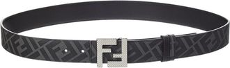 Fendi Fendi Ff Logo Reversible Leather Belt