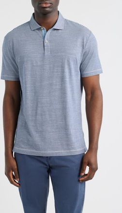 Johnnie-O Thatcher Stripe Cotton Blend Polo in Navy at Nordstrom, Size Xx-Large