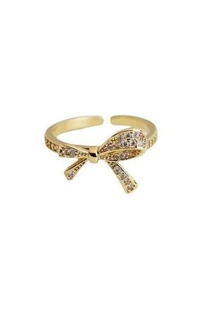 Panacea Pav&eacute; Crystal Bow Adjustable Band Ring in Gold at Nordstrom Rack