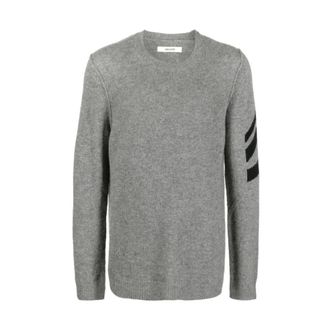 Zadig&Voltaire Round-neck Knitwear, male, Gray, Size: L Kennedy Arrow Pullover