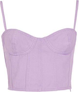 8 by YOOX ORGANIC COTTON DENIM BUSTIER