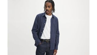 Levi's Battery Housemark Slim Fit Shirt - Mens - XL - Blue