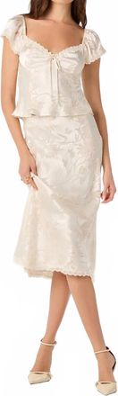 Astr Windey Midi Skirt In Cream