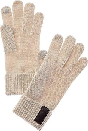 Portolano Leather-Trim Cashmere Gloves