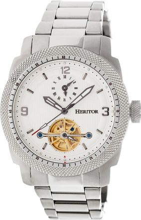 Heritor Helmsley White Dial Stainless Steel Automatic Mens Watch HR5001