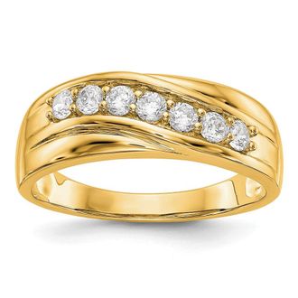 Diamond2Deal 14k Gold Lab Grown Diamond Wedding Band Ring 1/2Ct Clarity- VS Color- G-H
