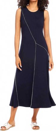 Karen Kane Reverse Seam Midi Dress In Navy