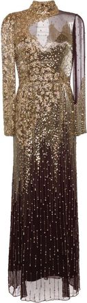 Jenny Packham Starman sequin embellished gown - women - Silk/Polyester - 8 - Purple