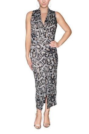 Rachel Roy Kate Ruffle Sleeve V-Neck Jumpsuit in Snakeskin at Nordstrom, Size Medium