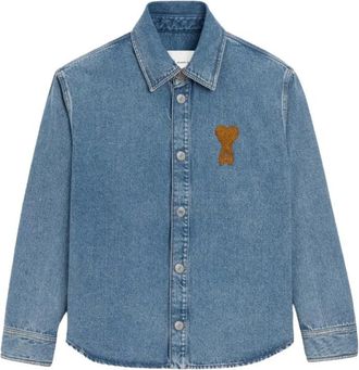 Ami Heren, Overhemden, Blauw, Maat: L Katoen