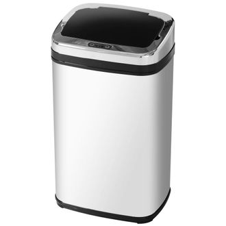 HOMCOM Cubo de basura 33x25x58 cm plata