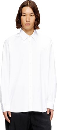 Diesel Stretch poplin shirt with embroidery - Shirts - Man - White