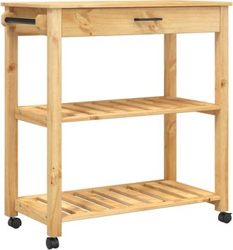 vidaXL Carrito De Cocina Monza Madera Maciza De Pino 84x40x88,5 Cm Vidaxl