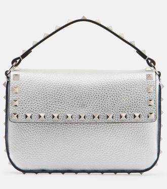 Valentino Garavani Borsa Rockstud Small in pelle metallizzata