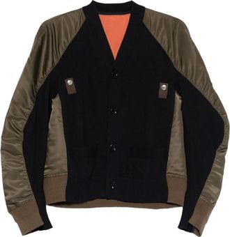 sacai Panelled Buttoned Bomber Jacket