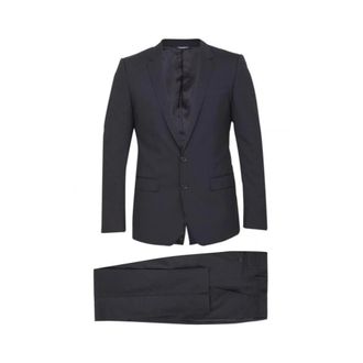 Dolce & Gabbana Klassiek Tweeknoops Kostuum - Heren - Pakken - Zwart - Maat: M Leer