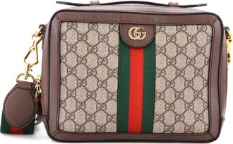 Gucci Ophidia Zip Around Camera Bag GG Coated Canvas Small shoulder bag - Bruin