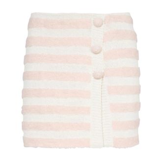 Balmain Gestreepte wikkelrok - Dames - Korte rokken - Beige - XS - Wol - Rokken