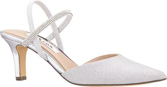Nina Billie Slingback Pointed Toe Pump in Silver at Nordstrom, Size 5.5