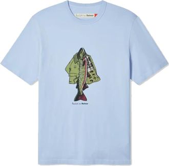 Barbour Paul Smith Loves Fishing Jacket Tee - Heren - T-shirts - Blauw - S - Katoen - Tops