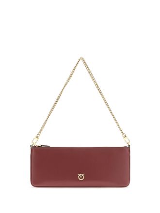 Pinko Womens Shoulder Bag Horizontal Flat Leather Ribes Intenso Intenso-Antique Gold Calf (bos Taurus) Wallets & Purses Intenso/antique