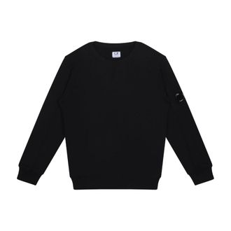 C.P. Company Black Kids Sweatshirt with Logo Patch - male - C.P. Company - Kids Sweatshirts - Black - 10 Y - Kids