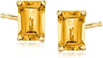 RS Pure by Ross-Simons Citrine Stud Earrings in 10kt Yellow Gold