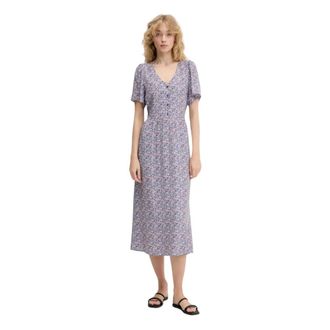 Marc O'Polo Crepe Viscose Midi Jurk - Dames - Casual kleedjes - Veelkleurig - S - Kleedjes
