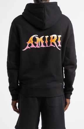 Amiri MA Surf Regular Fit Cotton Hoodie in Black at Nordstrom, Size Xxx-Large